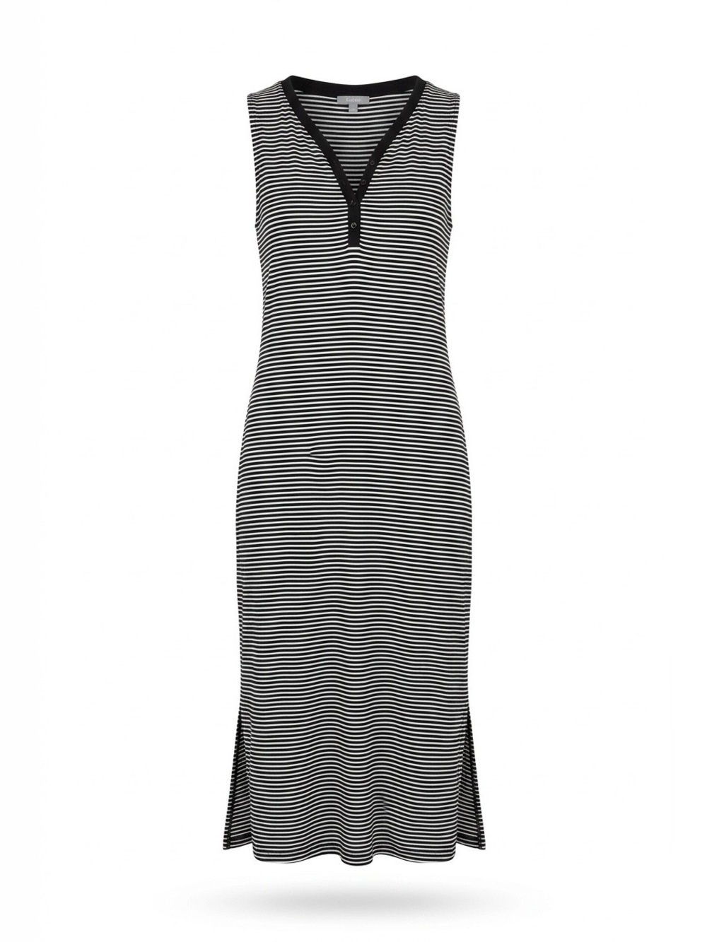 Talbots Black & White Striped Sleeveless Dress